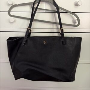 Tory Burch Black Tote with Gold Accents
